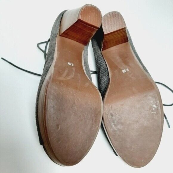 JEFFREY CAMPBELL Roosevelt Handmade Havana Suede Peep-toe Heels Taupe Sz 6.5 M - Picture 10 of 12